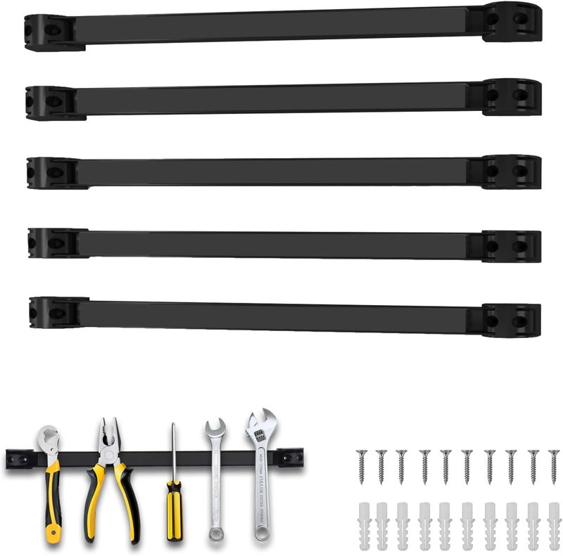 SDLDEER 5 Pack Magnetic Tool Holder, Magnetic Strips Tool Magnet Bar PVC Coated for Garage Tool Organizer 16 In - Image 1